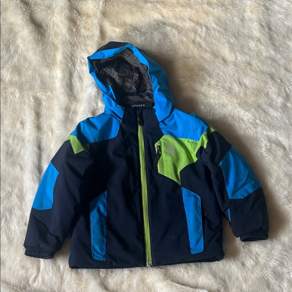 Spyder Youth Jacket in Blue and Lime